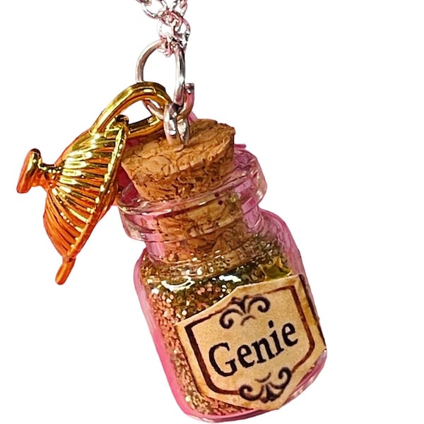 Quirky Cute: Quirky Necklace,  Genie in a bottle necklace, Magic lamp necklace