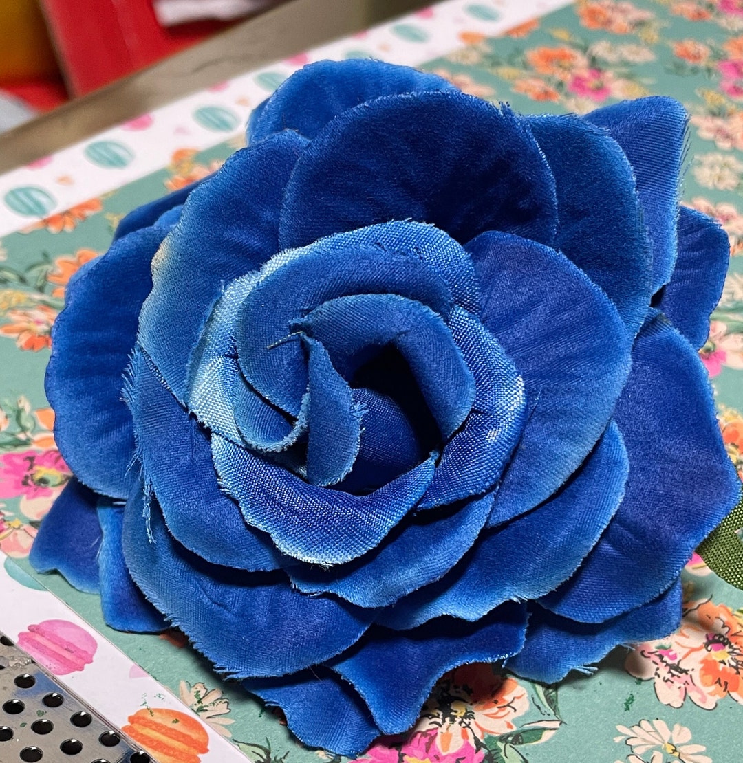 Blue Velvet Rose Corsage Clip - Etsy