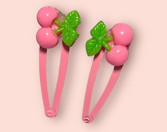 Cherry Snap Clips, Cherry Hair Pins, Fruit Hair Clips, A Set of Cherry Hair Pins, Fringe Clips, Hair Accessories, Hair Clips