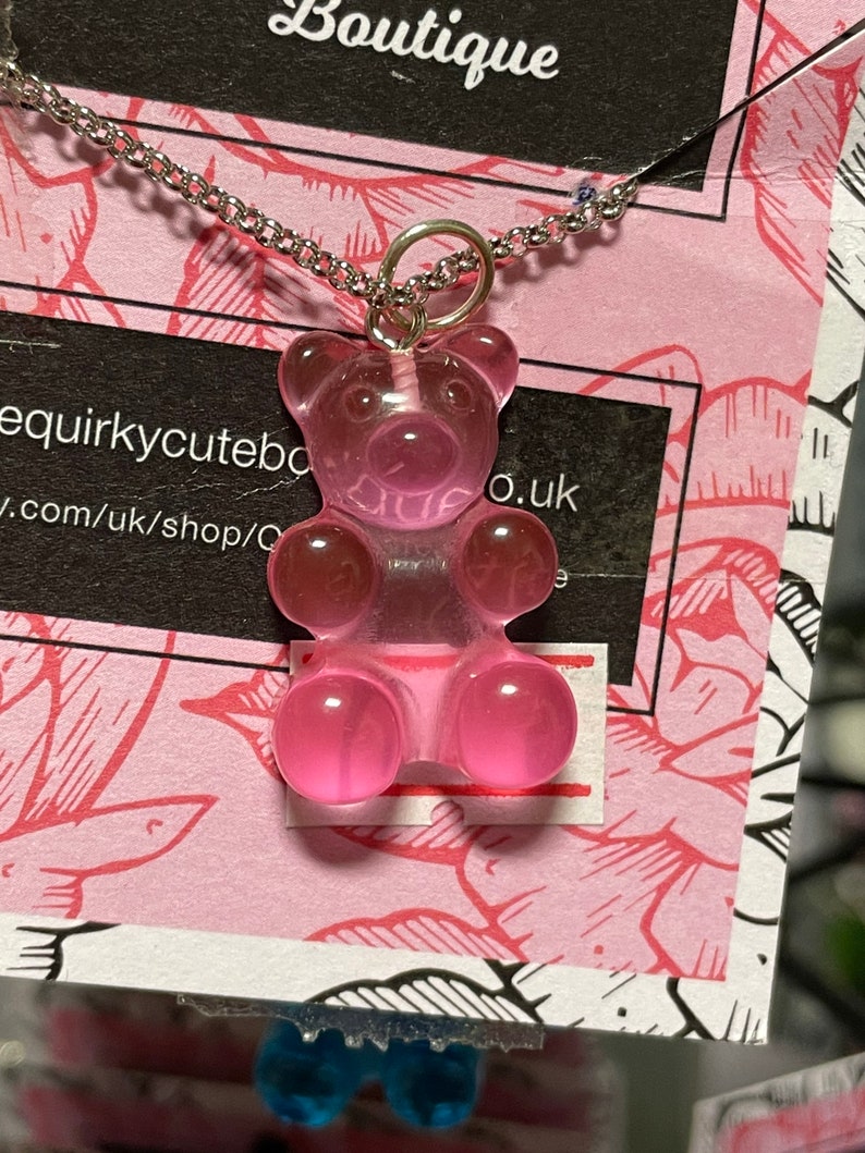 Large Gummy Bear Jewellery, Gummy Bear Necklace, Kawaii Jewellery ...