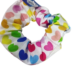 Rainbow Heart Scrunchy
