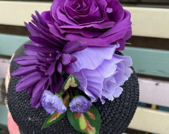 Purple Fascinator Wedding Hat