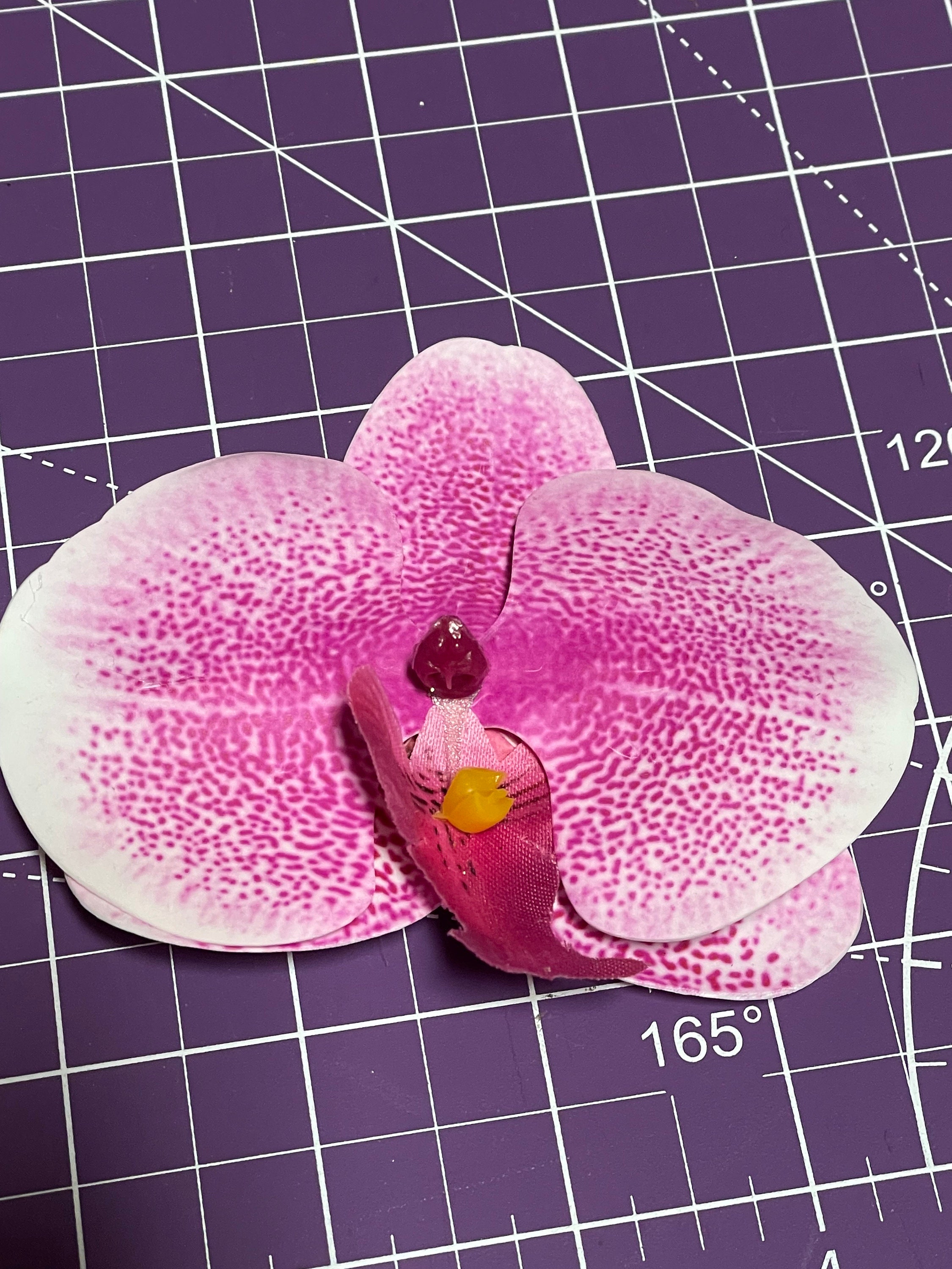 Handmade Pink Orchid Lotus Hair Flower Clip Tiki Pinup Rockabilly Burlesque Orchid Rockabilly Vintage Tiki Hawaii Hair Flower Clip - Etsy main image 4