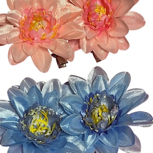 Double Dahlia Flower Hair Clip, rockabilly dahlia clip, hair flower clip, double flower hair clip, rockabilly hair flowers, pin up style