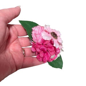 Pink flower hair clip, Mixed pink flower corsage, Wedding flowers corsage,