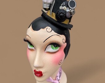 Quirky Cute: Adorable Quirky Black Mini Top Hat - Perfect Accessory for Steampunk or Gothic Style