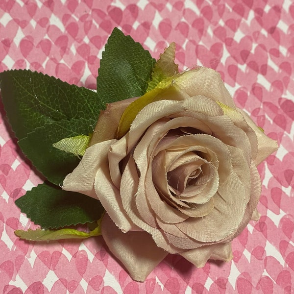 Quirky Cute: 1x Realistic, Real Touch Faux Flower, Mink Rose Flower, Rose Hair Clip, Rose Jacket Pin, MinkRose Hair Flower,