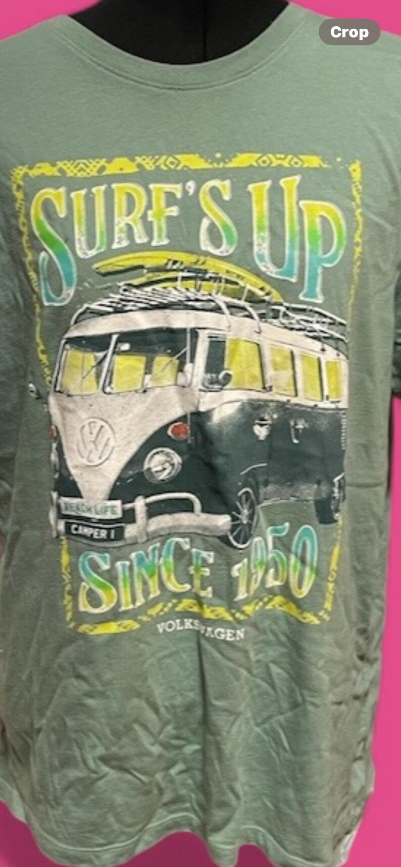 Official Licensed VW Tshirt, VW Camper Van Tshirt, Transport Top, Sage