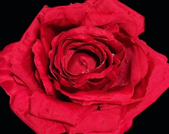 Single Red rose, rose hair flowers, Red rose hair accessories, Red rose hair clips, Red rose hair pins, Red rose bridal hair flowers,