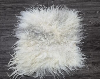 Sheepskin Chair Pad | Sheepskin Stool Cover | Chair Cover |  Scandinavian Decor | Seat Pad #H2