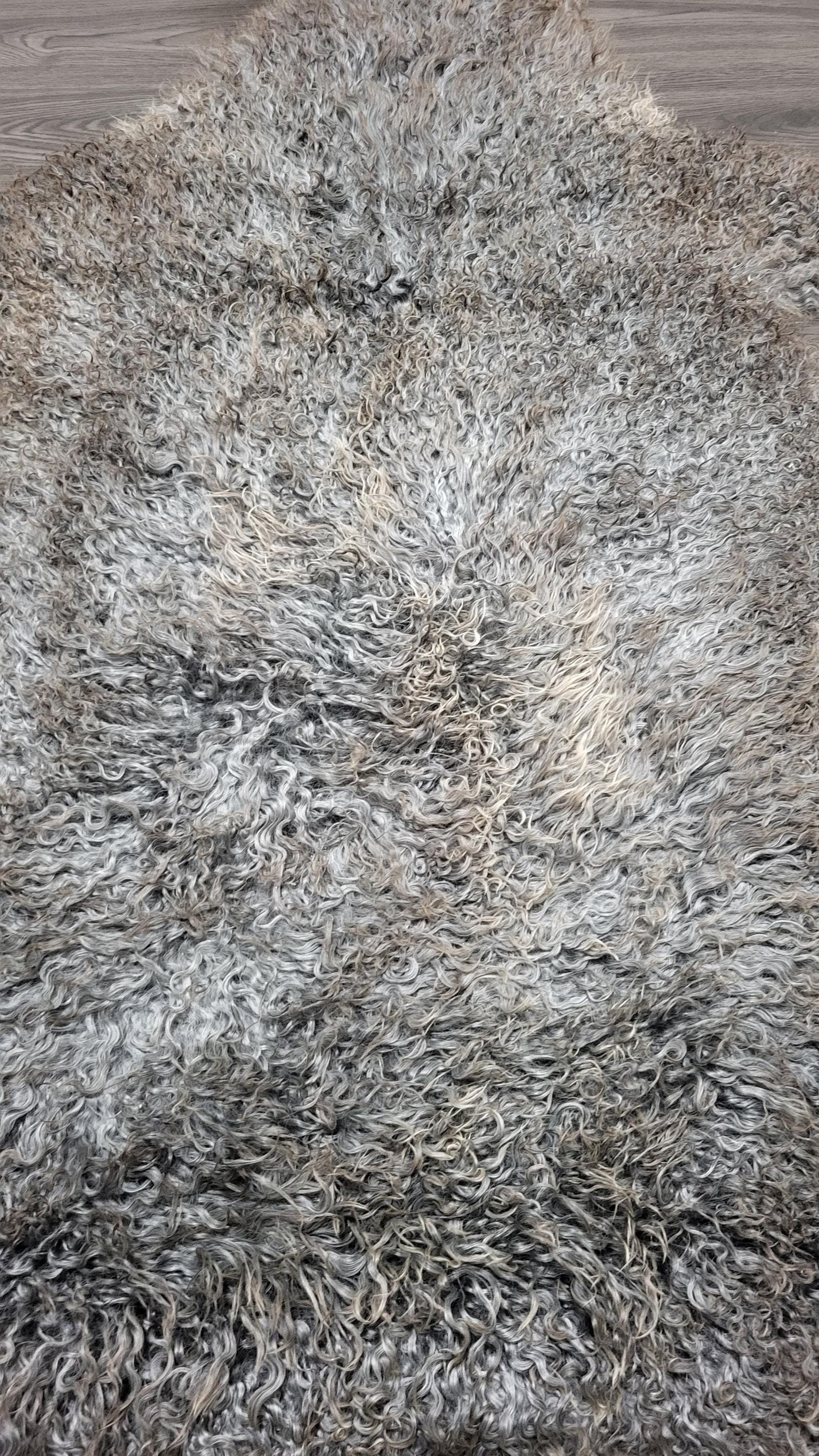 Gray Gotland Sheepskin Rug , Curly Sheepskin Rug, Swedish Rug Soft ...