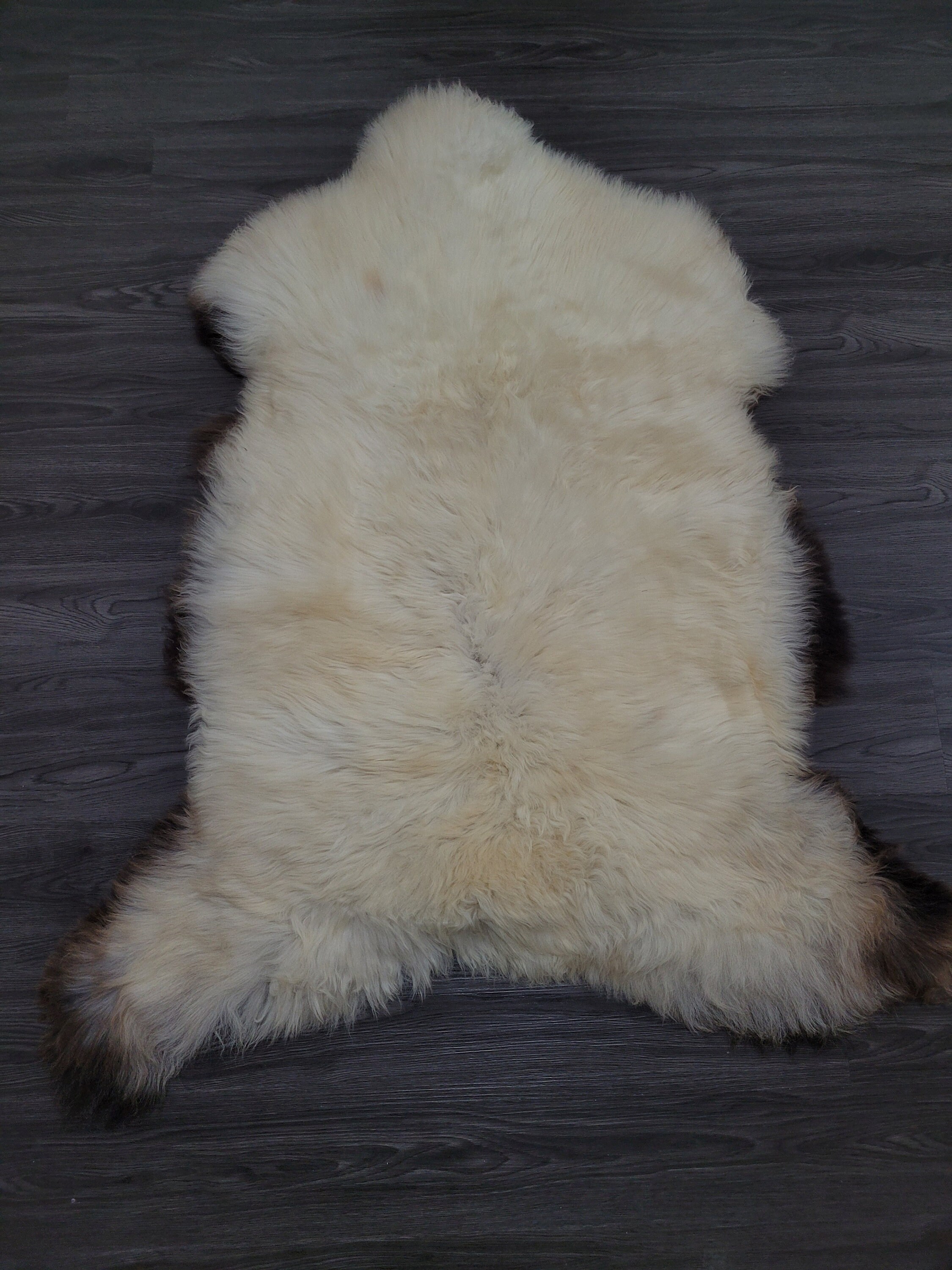 Genuine sheepskin rug soft Dense wool rare color 100 natural Etsy