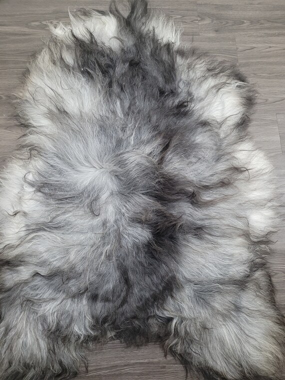 Sheepskin throw Icelandic sheepskin rug soft silky long wool C237 Scandinavian sheepskin rug