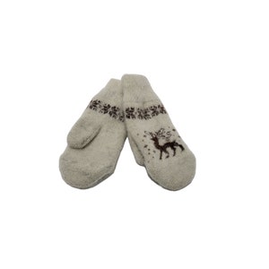 100% Pure wool mittens - Women , Christmas mittens for women&#39;s