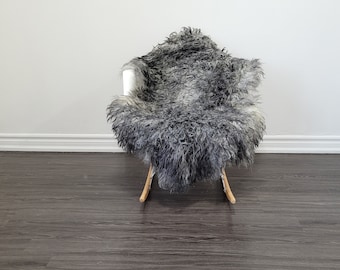 Genuine Curly Australian Sheepskin Rug 'Graphite/Mid Grey' colour Genuine Curly Australian Sheepskin Rug 'Graphite/Mid Grey' colour