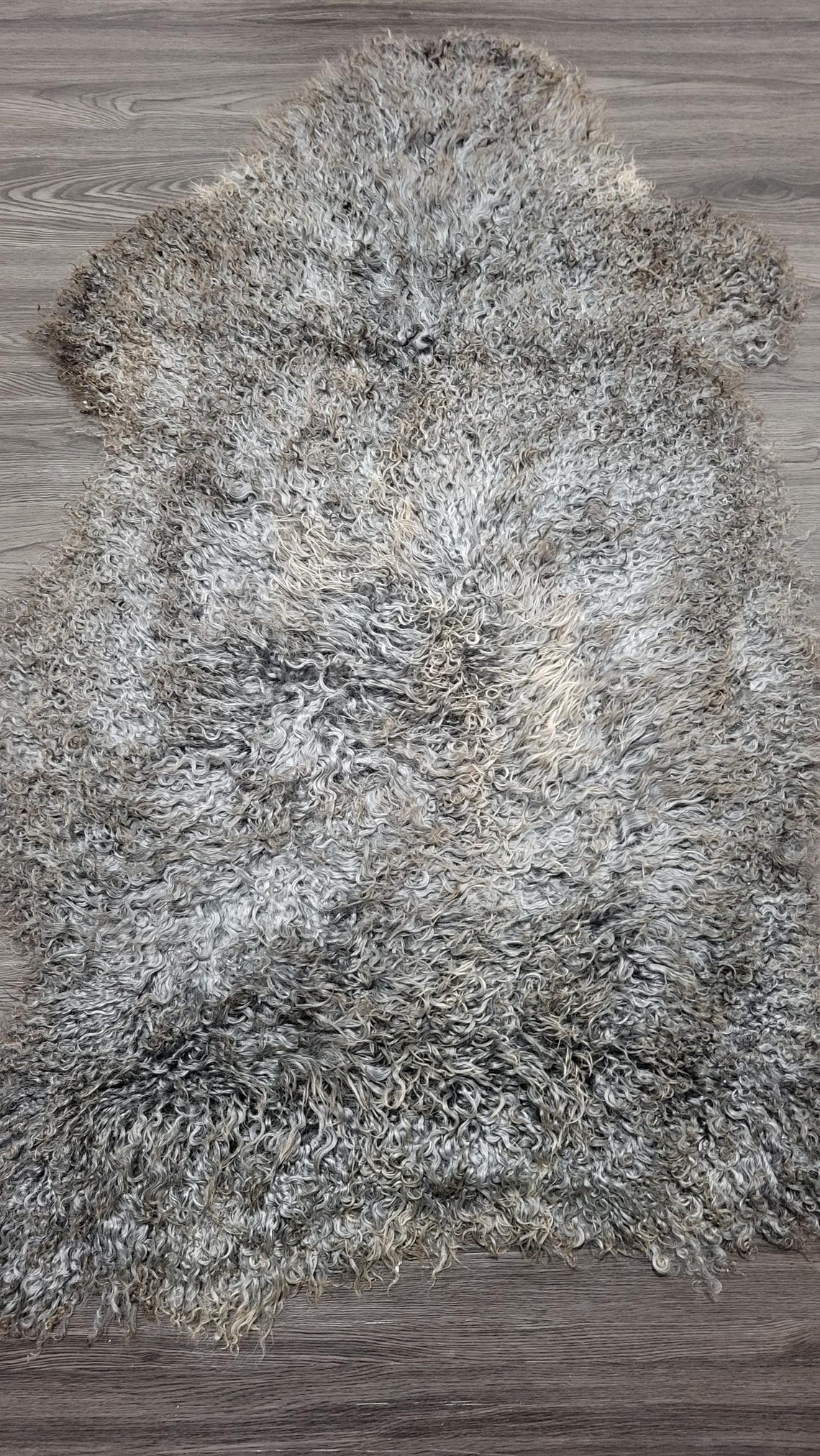 Gray Gotland Sheepskin Rug , Curly Sheepskin Rug, Swedish Rug Soft ...