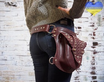 Holster Bag, Leather Hip Bag, Waist Bag, Leather Fanny Bag, Leather Waist Bag, Hip Bag, Utility Belt Bag, Burning Man Bag, Festival Belt Bag