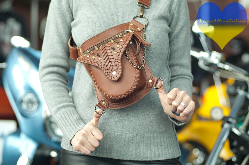 Utility Belt Leather Fanny Bag Leather Hip Pouch Festival Belt Bag Holster Bag Leather Hip Bag Leather Utility Belt Leather Waist Bag