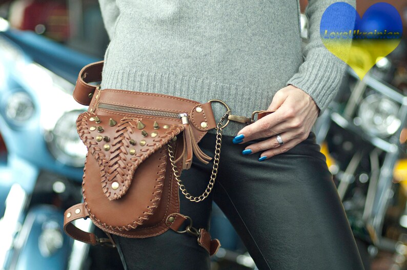 Utility Belt Leather Fanny Bag Leather Hip Pouch Festival Belt Bag Holster Bag Leather Hip Bag Leather Utility Belt Leather Waist Bag