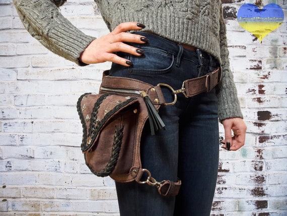 Burning Man Bag Leather Fanny Bag Leather Waist Bag Waist 