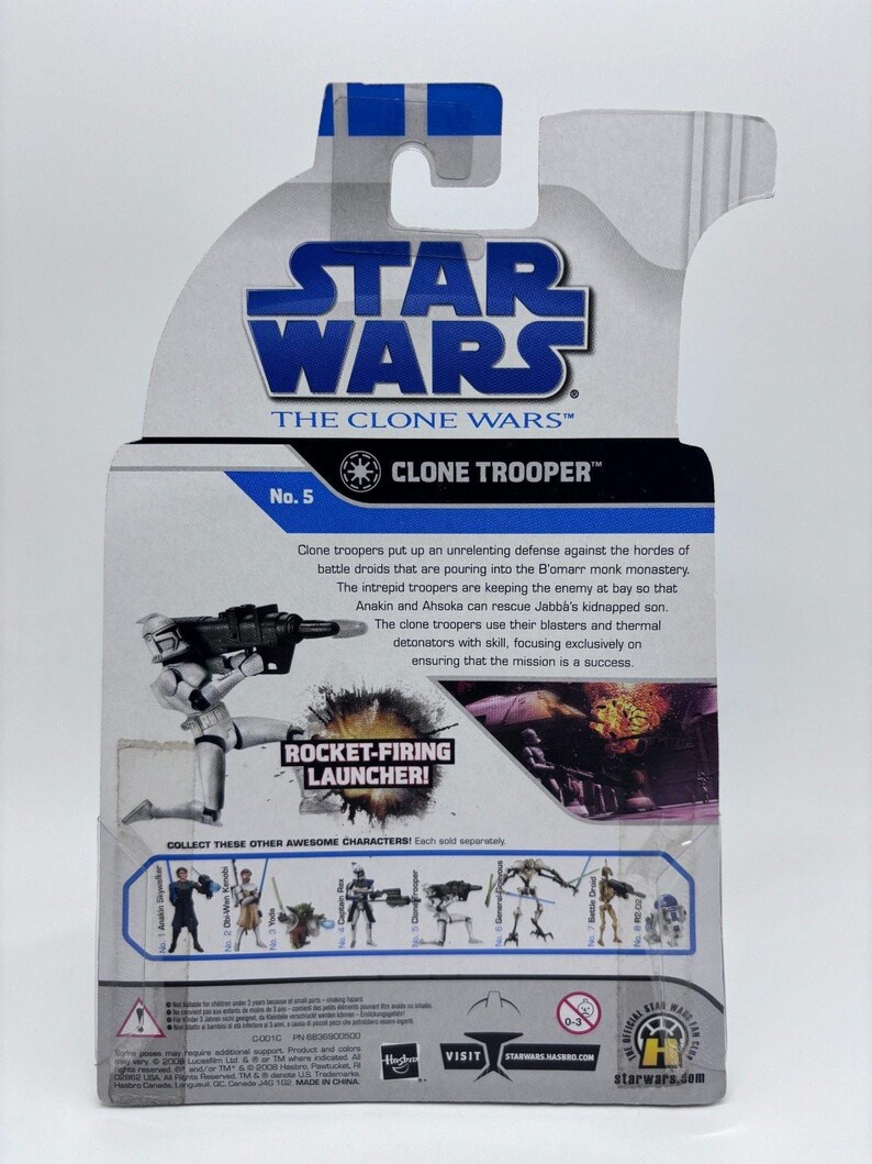 Figura de acción de soldado clon de Star Wars Clone Wars, Hasbro 2008 imagen 3