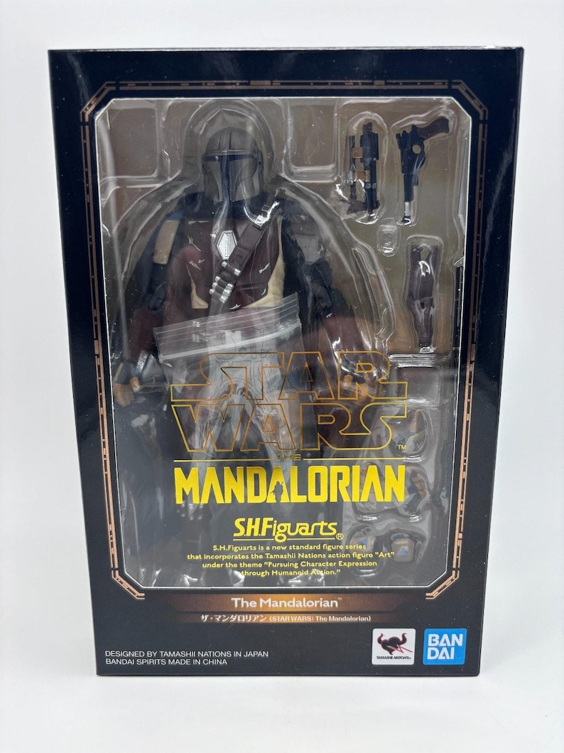 Star Wars Bandai SH Figuarts The Mandalorian Action Figure, 1/12 Scale US Seller image 1