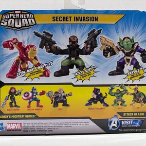 Marvel Avengers Superhero Squad Figure Set of 3, Skrull Nick Fury Iron Man 2010 image 3