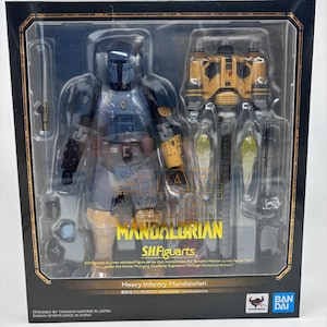 Star Wars Bandai SH Figuarts Heavy Infantry Mandalorian Figure, 1/12 US Seller image 1