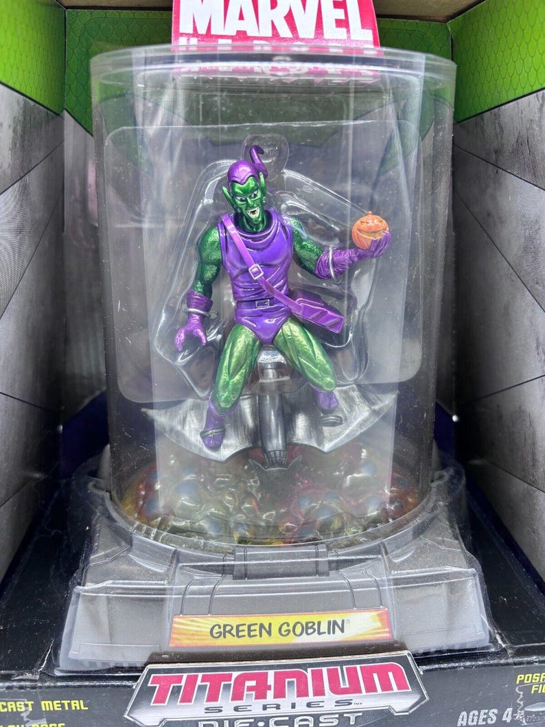 Marvel Heroes Spiderman Titanium Series Green Goblin Ultra Die Cast Figure, 2006 zdjęcie 2