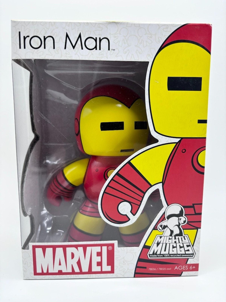 Marvel Avengers Mighty Muggs Iron Man Vinyl Figure, Hasbro 2008 image 1
