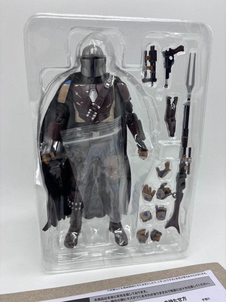 Star Wars Bandai SH Figuarts The Mandalorian Action Figure, 1/12 Scale US Seller image 6
