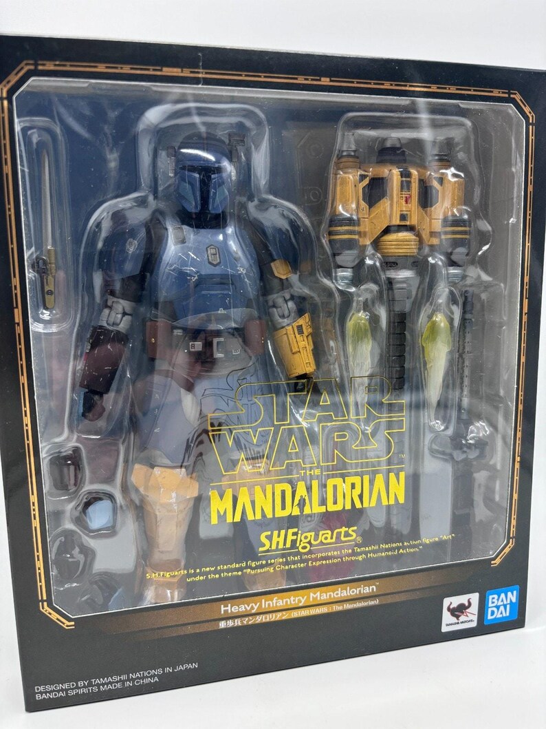 Star Wars Bandai SH Figuarts Heavy Infantry Mandalorian Figure, 1/12 US Seller image 2