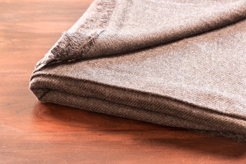100 Cashmere Blanket Black Gray 135cm X 270cm Handwoven in Nepal Blanket Wool Blanket Luxury