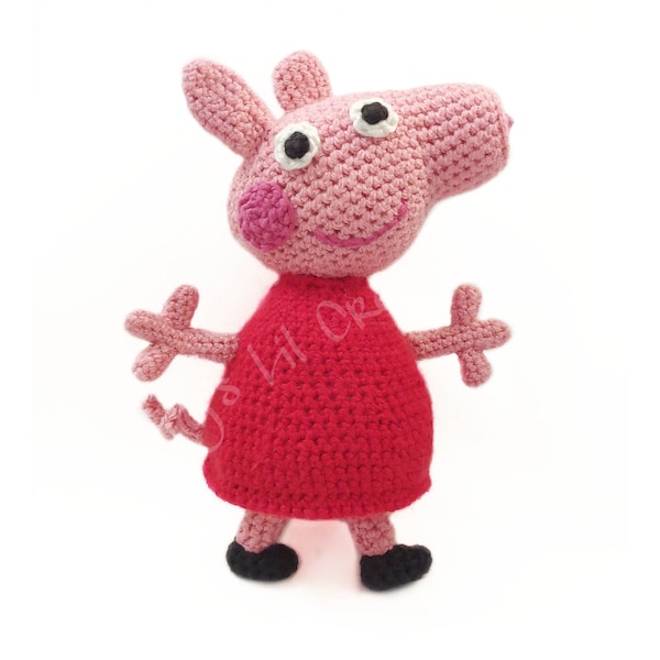 Peppa Pig Stuffed Animal Toy Crochet PDF Pattern, Amigurumi, Stuffy, Baby, Toy