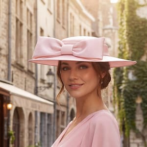 Satin Boater Hat with Bow