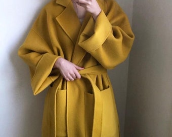 mustard wrap coat