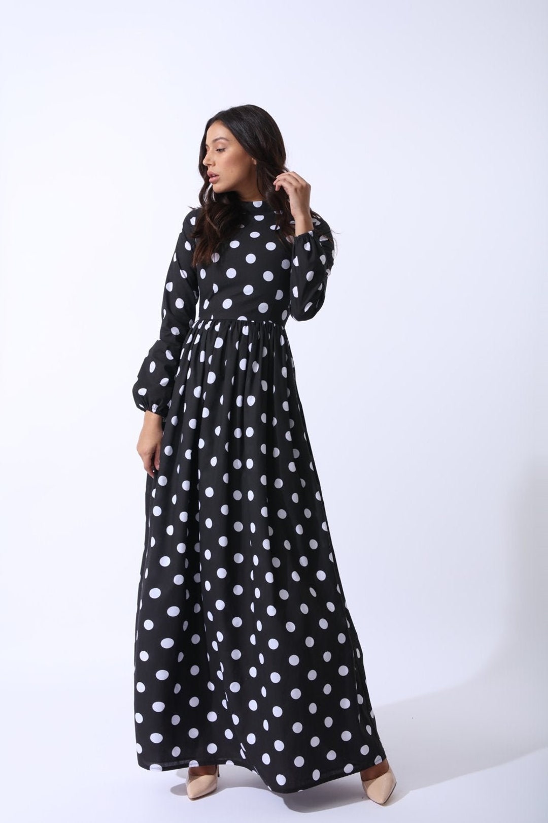 Pleats collar Chiffon Dress – L'AUBE BLANC