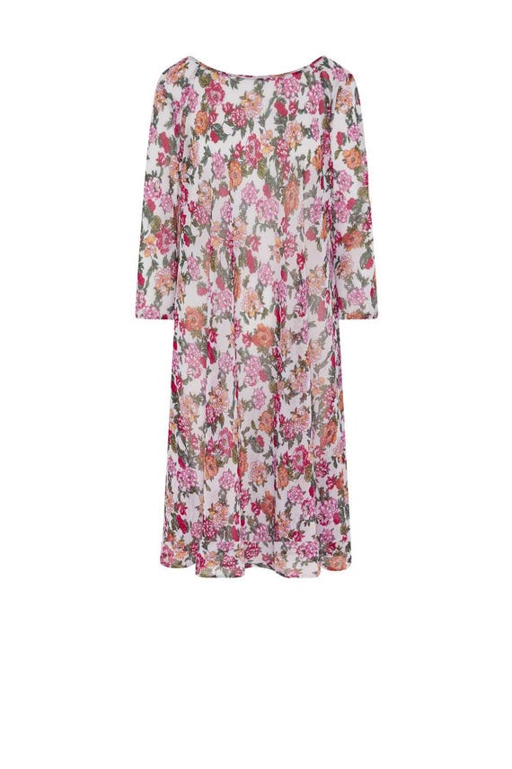 chiffon floral shift dress Romantic Revival in Black