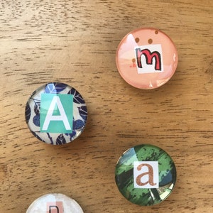 Imanes de vidrio personalizados / Regalo con letra personalizada / Regalo con nombre / Imanes con letra / Regalo con inicial / Imán superfuerte / Regalo único