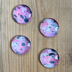 Marbled Paper Glass Magnets set of Four Super Strong - Etsy