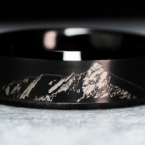 Boulder Flatirons - Black Tungsten Band