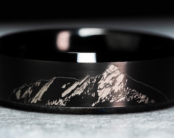 Boulder Flatirons - Black Tungsten Band