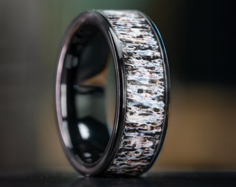 Colorado Elk Antler - Black Ceramic Band