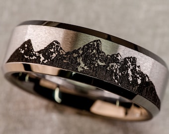 Grand Tetons Tungsten Band