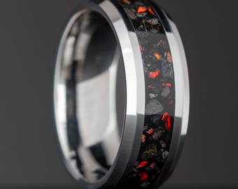 Island Black Sand Beach und Feueropal - Wolfram Ring