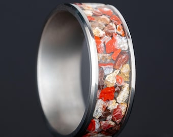 Michigan Puddingstone - Titanium Ring