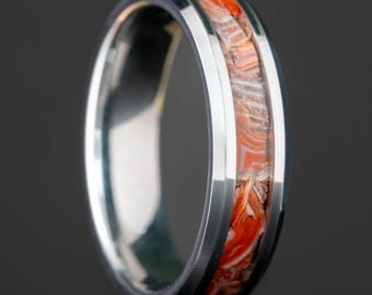 Lake Superior Agate - Tungsten Ring