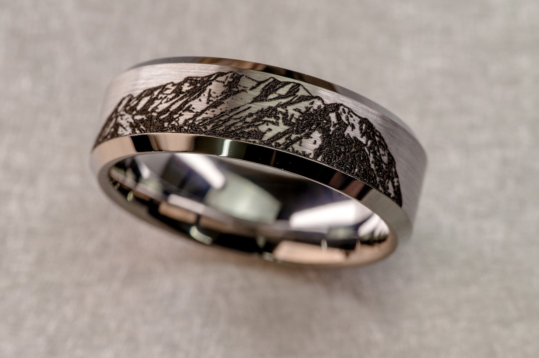 Mount Timpanogos Tungsten Band Etsy