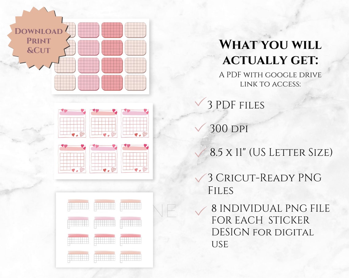 Habit Tracker Sticker Printable Habit Tracker Stickers Valentines Day ...