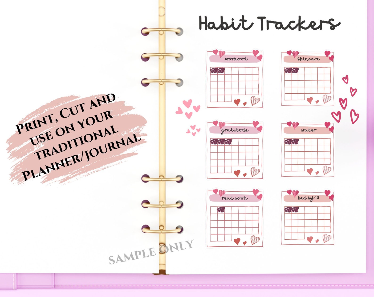 Habit Tracker Sticker Printable Habit Tracker Stickers Valentines Day ...
